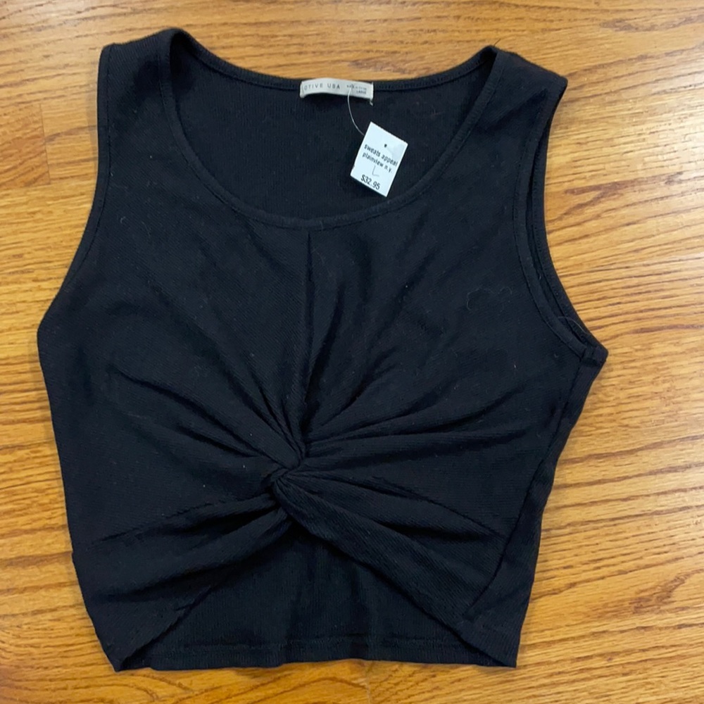 Black crop top with tie